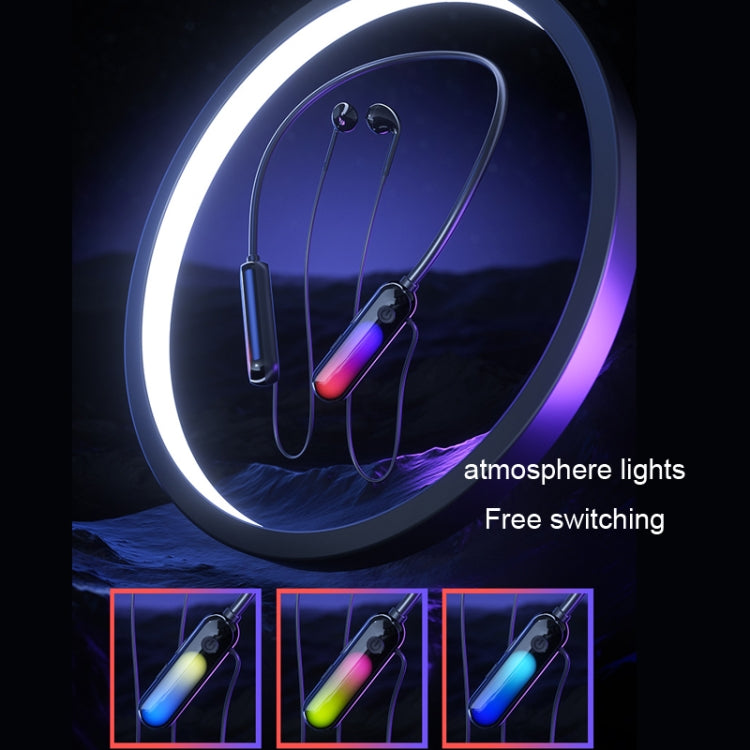 With Atmosphere Lamp Hanging Neck Bluetooth Earphone, Style: 1 In 1 - Neck-mounted Earphone by PMC Jewellery | Online Shopping South Africa | PMC Jewellery