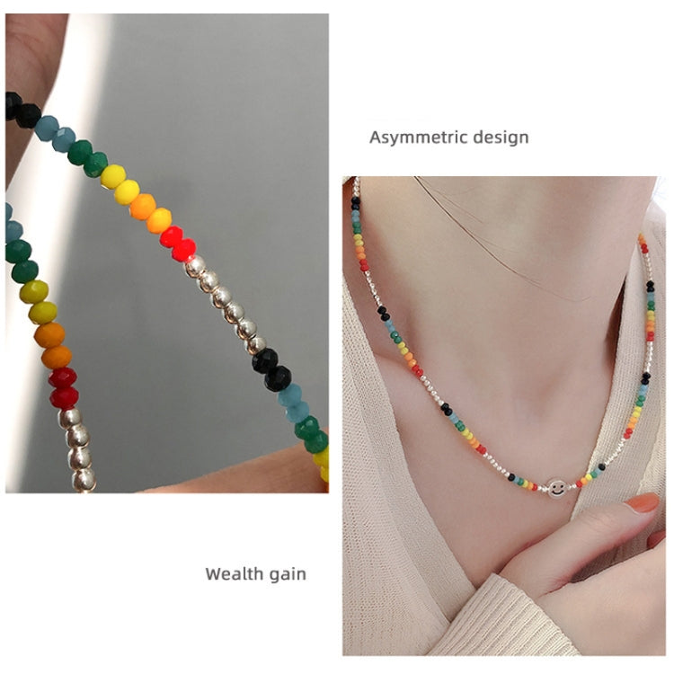 Colorful Beaded Smiley Necklace Womens Clavicle Chain, Style: Extend Chain Style - Necklaces & Pendants by PMC Jewellery | Online Shopping South Africa | PMC Jewellery