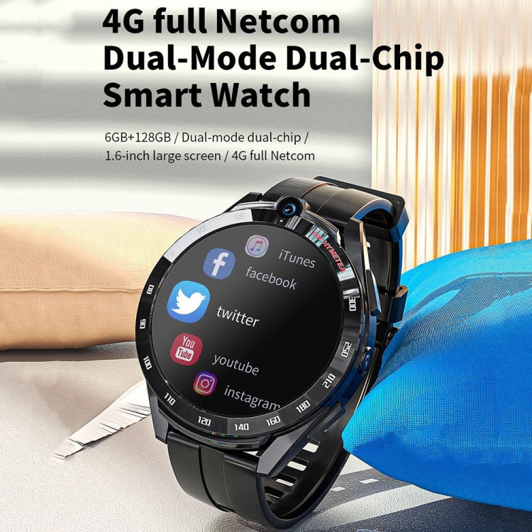 LOKMAT 1.6-inch Dual-camera 4G Full Netcom Dual-mode Dual-chip Wifi Smart Watch, Style: Charger+Brown Leather Strap - Smart Watches by LOKMAT | Online Shopping South Africa | PMC Jewellery