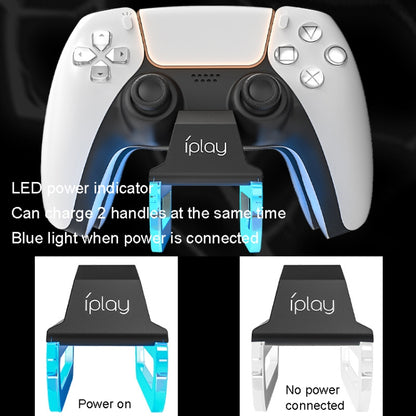 iplay HBP-289 For PS5 Game Handle Dual Seat Charger Touch Point Charging Base(Black) - Charger & Power by iplay | Online Shopping South Africa | PMC Jewellery