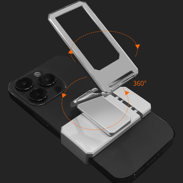Back Clip Double Ring Magnetic Metal Folding Phone Bracket Desktop Lazy Ring Phone Holder(Black) - Ring Holder by PMC TechLife | Online Shopping South Africa | PMC TechLife