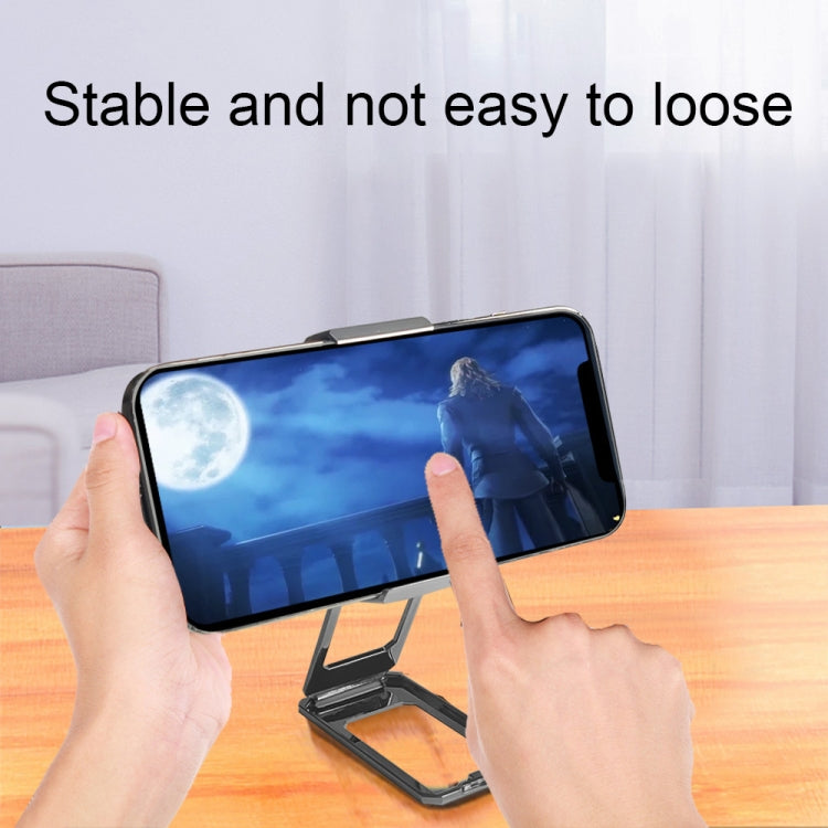 Back Clip Double Ring Magnetic Metal Folding Phone Bracket Desktop Lazy Ring Phone Holder(Black) - Ring Holder by PMC TechLife | Online Shopping South Africa | PMC TechLife