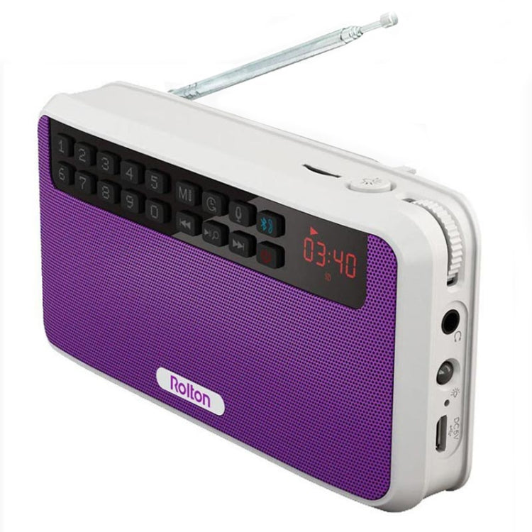 Rolton E500 Bluetooth Speaker 2.1-Channel Built-In Microphone Supports FM Radio(Purple) - Mini Speaker by Rolton | Online Shopping South Africa | PMC Jewellery | Buy Now Pay Later Mobicred