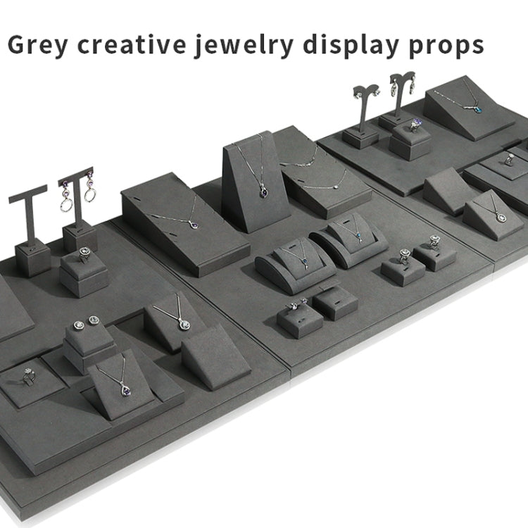 5x5x3.5cm Stud Holder Gray Jewelry Display Microfiber Jewelry Props Display Rack - Jewelry Storages by PMC Jewellery | Online Shopping South Africa | PMC Jewellery