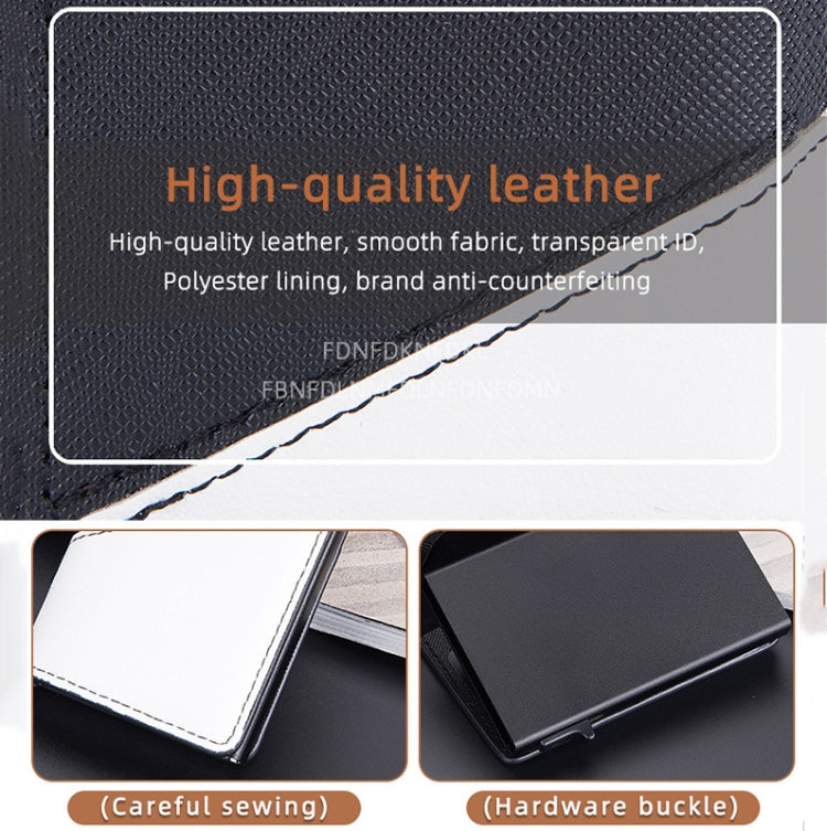Baellerry RFID Anti-theft Aluminum Box Leather Wallet Side Push Contrasting Antimagnetic Card Holder(Green) - Antimagnetic RFID Package by Baellerry | Online Shopping South Africa | PMC TechLife | Buy Now Pay Later Mobicred