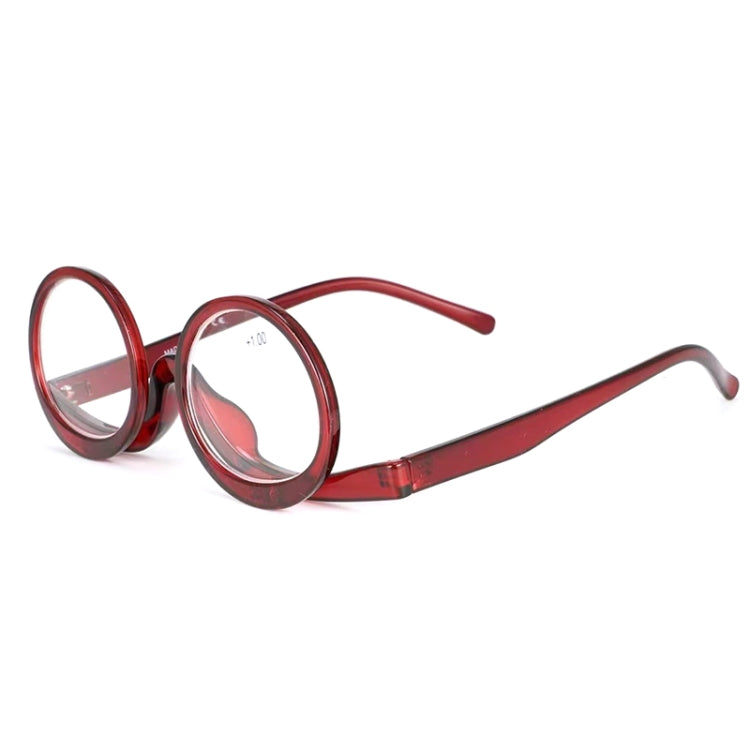 Makeup Magnifying Glass Presbyopic Glasses Flip Swivel Reading Glasses, Degree: +400(Wine Red) - Presbyopic Glasses by PMC Jewellery | Online Shopping South Africa | PMC Jewellery