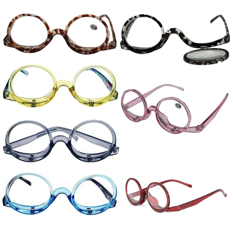 Makeup Magnifying Glass Presbyopic Glasses Flip Swivel Reading Glasses, Degree: +400(Yellow Frame) - Presbyopic Glasses by PMC Jewellery | Online Shopping South Africa | PMC Jewellery