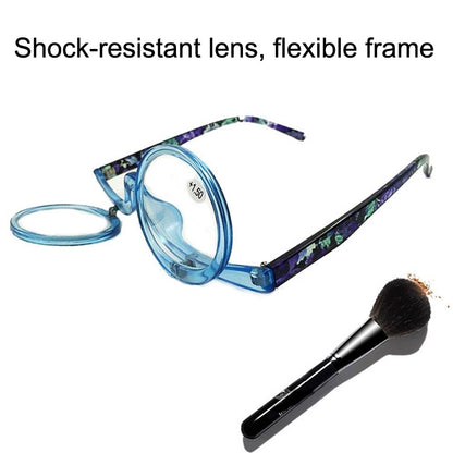 Makeup Magnifying Glass Presbyopic Glasses Flip Swivel Reading Glasses, Degree: +350(Violet Pink) - Presbyopic Glasses by PMC Jewellery | Online Shopping South Africa | PMC Jewellery