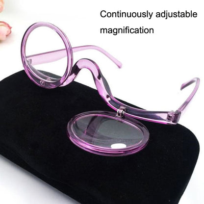 Makeup Magnifying Glass Presbyopic Glasses Flip Swivel Reading Glasses, Degree: +400(Yellow Frame) - Presbyopic Glasses by PMC Jewellery | Online Shopping South Africa | PMC Jewellery