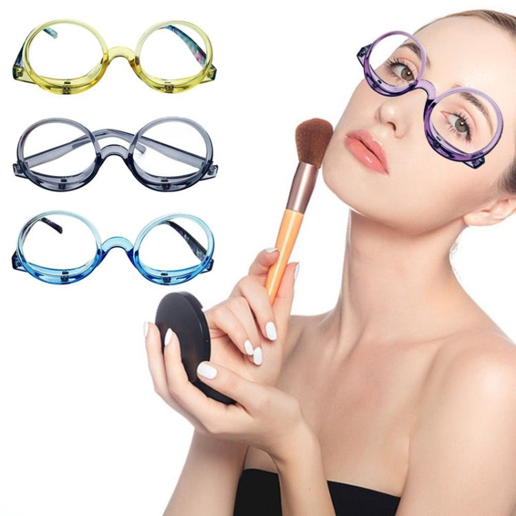 Makeup Magnifying Glass Presbyopic Glasses Flip Swivel Reading Glasses, Degree: +350(Tea Color) - Presbyopic Glasses by PMC Jewellery | Online Shopping South Africa | PMC Jewellery