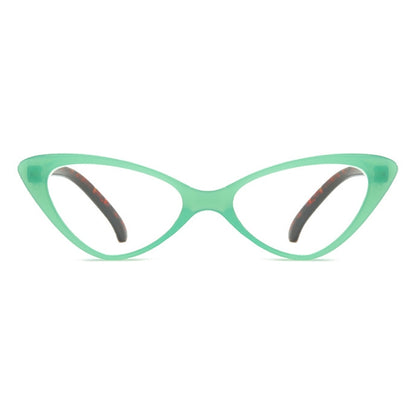 Street Stall Triangular Cat Eye Presbyopic Glasses, Degree: +350(Light Green) - Presbyopic Glasses by PMC Jewellery | Online Shopping South Africa | PMC Jewellery