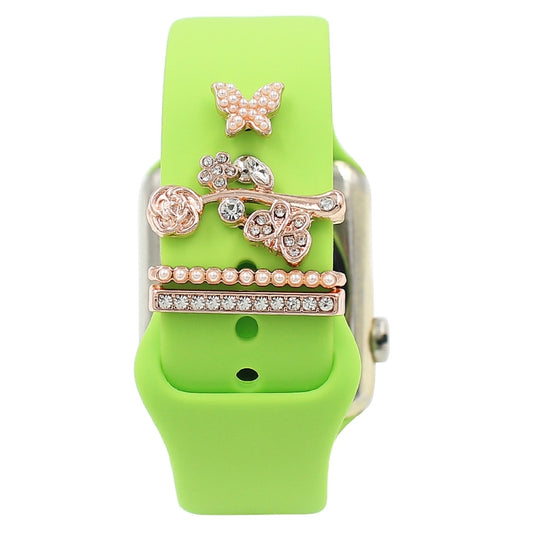 3pcs/Set Smart Watch Silicone Watch Band Decorative Ring Butterfly Buckle Watch Band Decorations(5) - Watch Accessories & Parts by PMC Jewellery | Online Shopping South Africa | PMC Jewellery