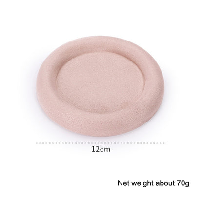 12x1.8cm Jewelry Ring Velvet Leather Round Empty Plate Bracelet Display Rack(Pink) - Jewelry Storages by PMC Jewellery | Online Shopping South Africa | PMC Jewellery