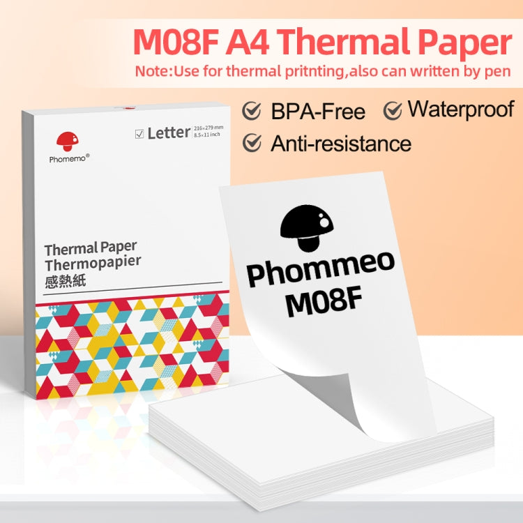 For Phomemo M08F 200sheets Thermal Printing Paper Compatible for MR.IN Brother Pocket Jet / MT800, Style: A4 - Printer Accessories by PMC Jewellery | Online Shopping South Africa | PMC Jewellery