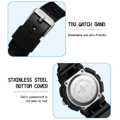 SANDA Small Fresh Digital All-match Waterproof Luminous Student Watch(White Pink) - LED Digital Watches by SANDA | Online Shopping South Africa | PMC Jewellery