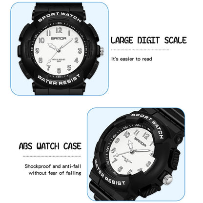 SANDA Small Fresh Digital All-match Waterproof Luminous Student Watch(White Pink) - LED Digital Watches by SANDA | Online Shopping South Africa | PMC Jewellery