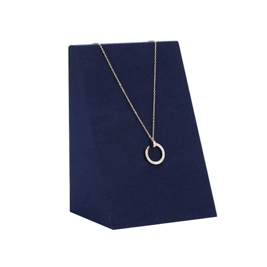 10x7.5x14cm Vertical Necklace Holder Jewelry Display Props Blue Microfiber Window Necklace Earring Ring Stand - Jewelry Storages by PMC Jewellery | Online Shopping South Africa | PMC Jewellery