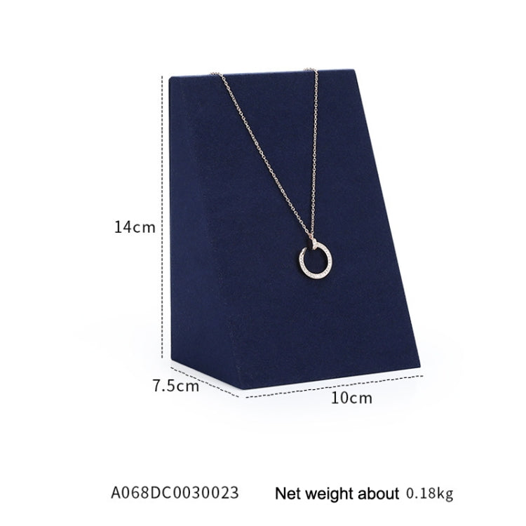 10x7.5x14cm Vertical Necklace Holder Jewelry Display Props Blue Microfiber Window Necklace Earring Ring Stand - Jewelry Storages by PMC Jewellery | Online Shopping South Africa | PMC Jewellery