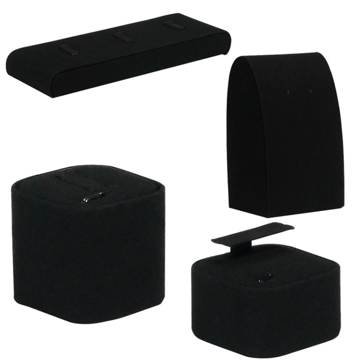 5x5x3cm Rectangular Earrings Seat Black Microfiber Necklace Ring Jewelry Display Live Jewelry Prop Rack - Jewelry Storages by PMC Jewellery | Online Shopping South Africa | PMC Jewellery