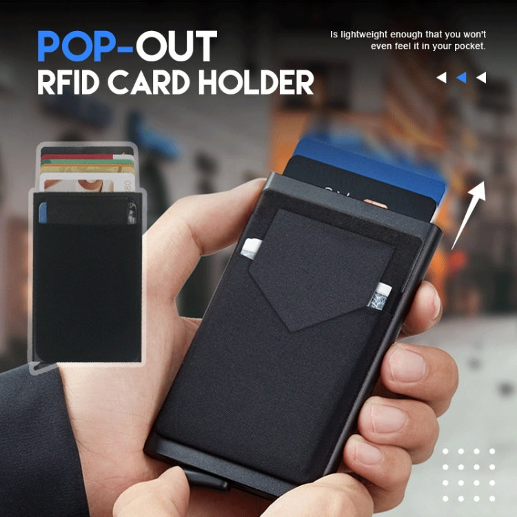 RFID Short Metal Card Case Credit Card Holder Wallet(Black) - Antimagnetic RFID Package by PMC Jewellery | Online Shopping South Africa | PMC Jewellery | Buy Now Pay Later Mobicred