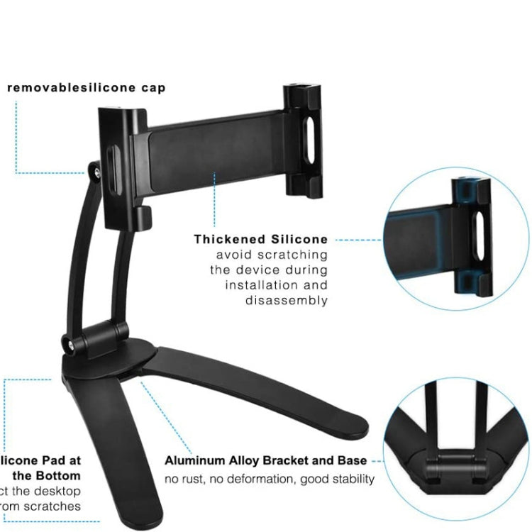 2 In 1 Aluminum Alloy Tablet PC Holder Wall Mount Mobile Phone Holder(Silver) - Desktop Holder by PMC TechLife | Online Shopping South Africa | PMC TechLife