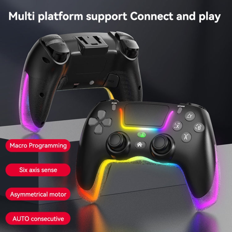 For PS4 Dazzle Color Light Wireless Bluetooth Grip(Black) - Gamepads by PMC TechLife | Online Shopping South Africa | PMC TechLife