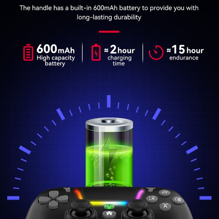 For PS4 Dazzle Color Light Wireless Bluetooth Grip(Black) - Gamepads by PMC TechLife | Online Shopping South Africa | PMC TechLife