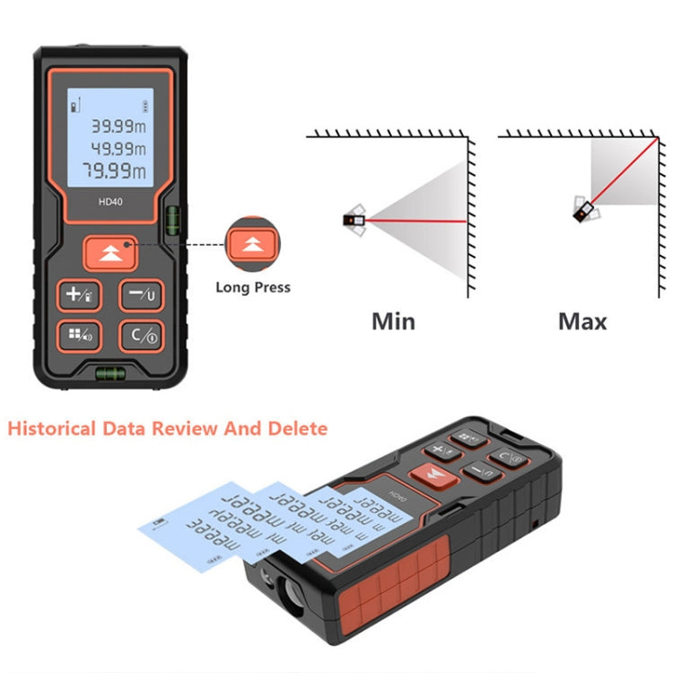 HILDA HD40 High Accuracy Laser Rangefinder Laser Electronics Ruler - Laser Rangefinder by HILDA | Online Shopping South Africa | PMC TechLife | Buy Now Pay Later Mobicred