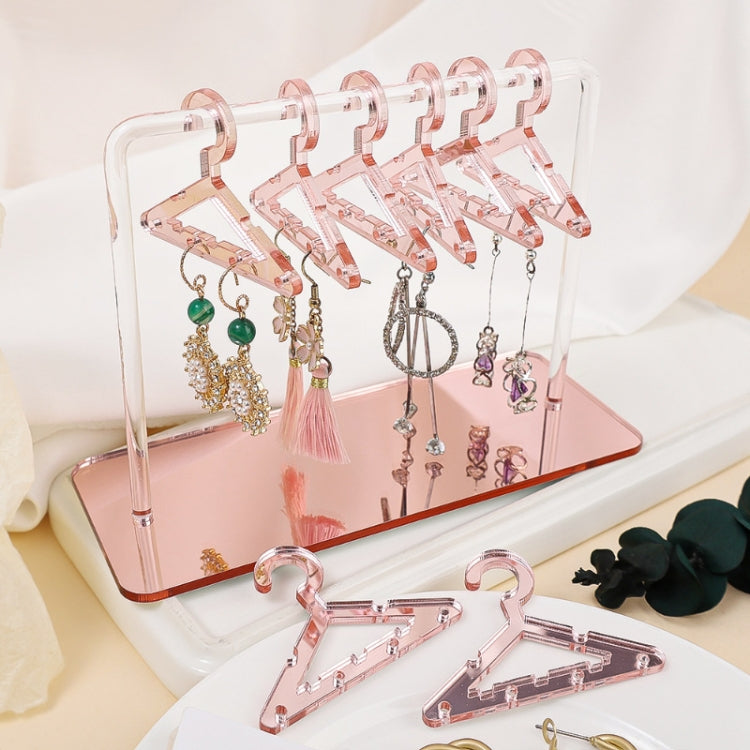 Acrylic Coat Hanger Style Earring Storage Display Stand Holder(Rose Gold) - Jewelry Storages by PMC Jewellery | Online Shopping South Africa | PMC Jewellery