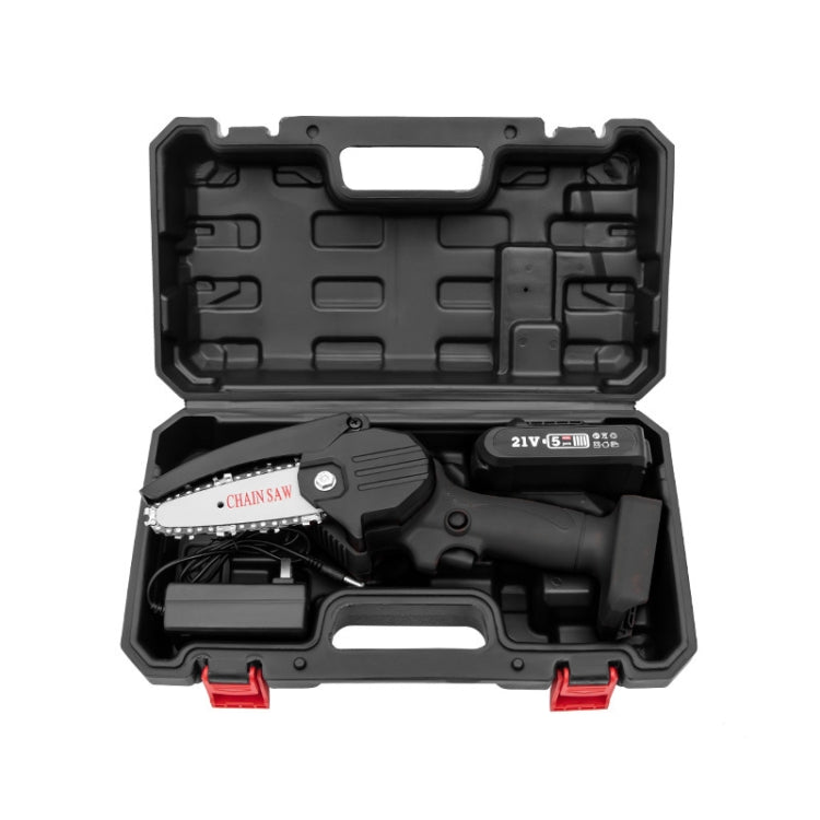 HILDA Rechargeable Cordless Mini Electrical Chain Saw Logging Tools Plastic Package, Model: EU Plug With 1 Battery Black - Electric Saws & Accessories by HILDA | Online Shopping South Africa | PMC Jewellery