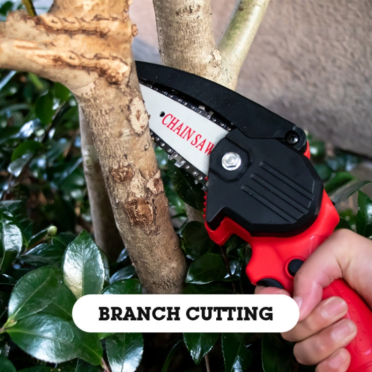 HILDA Rechargeable Cordless Mini Electrical Chain Saw Logging Tools Plastic Package, Model: EU Plug With 1 Battery Black - free shipping - PMC TechLife - Order now!