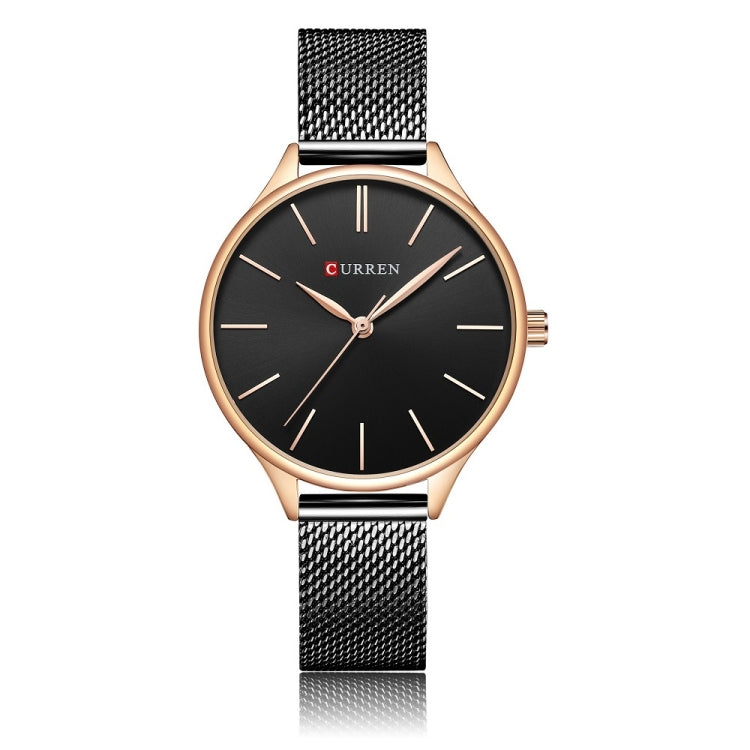 Curren 9024 Casual Steel Strap Waterproof Women Quartz Watch, Color: Rose Shell Black Surface - Alloy Watches by Curren | Online Shopping South Africa | PMC Jewellery | Buy Now Pay Later Mobicred