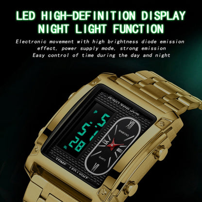 BINBOND B2311 30m Waterproof Men LED Luminous Multifunctional Quartz Watch, Color: Black Steel-Black - Metal Strap Watches by BINBOND | Online Shopping South Africa | PMC Jewellery | Buy Now Pay Later Mobicred