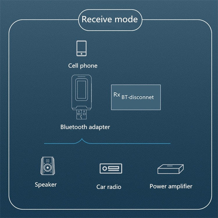2 in 1 Bluetooth 5.0 Adapter USB Drive-free Wireless Audio Transmitter Receiver with LCD Display - Audio Receiver Transmitter by PMC TechLife | Online Shopping South Africa | PMC TechLife