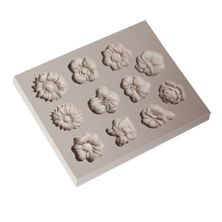 2 PCS Fondant Cake Silicone Mold Chocolate Mold DIY Trumpet Flower Sun Flower Baking Decoration(Gray) - Food Molds by PMC Jewellery | Online Shopping South Africa | PMC Jewellery