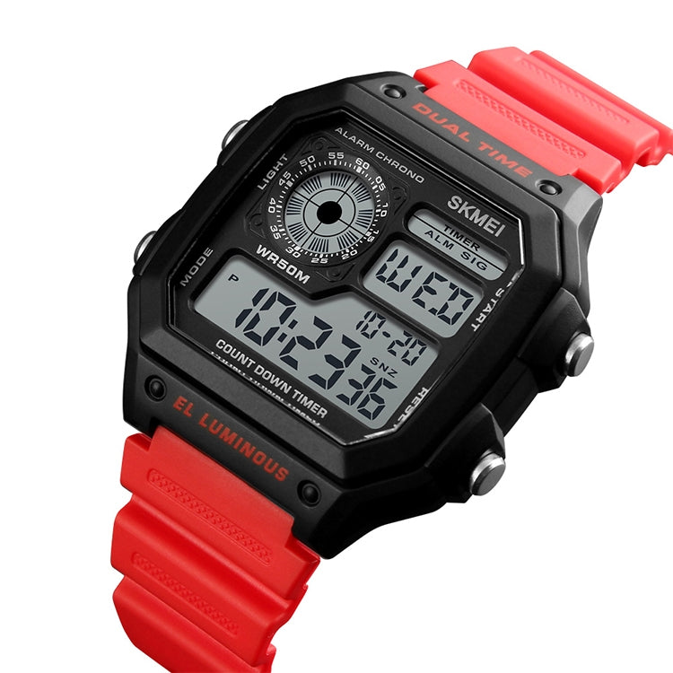 SKMEI 1299 Multifunctional Outdoor Sports Noctilucent Waterproof Digital Display Wrist Watch (Red) - Sport Watches by SKMEI | Online Shopping South Africa | PMC Jewellery | Buy Now Pay Later Mobicred