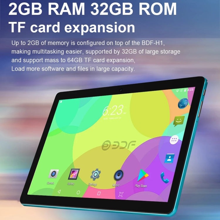 BDF H1 3G Phone Call Tablet PC, 10.1 inch, 2GB+32GB, Android 9.0, MTK8321 Octa Core Cortex-A7, Support Dual SIM & Bluetooth & WiFi & GPS, EU Plug(Green) - BDF by BDF | Online Shopping South Africa | PMC Jewellery