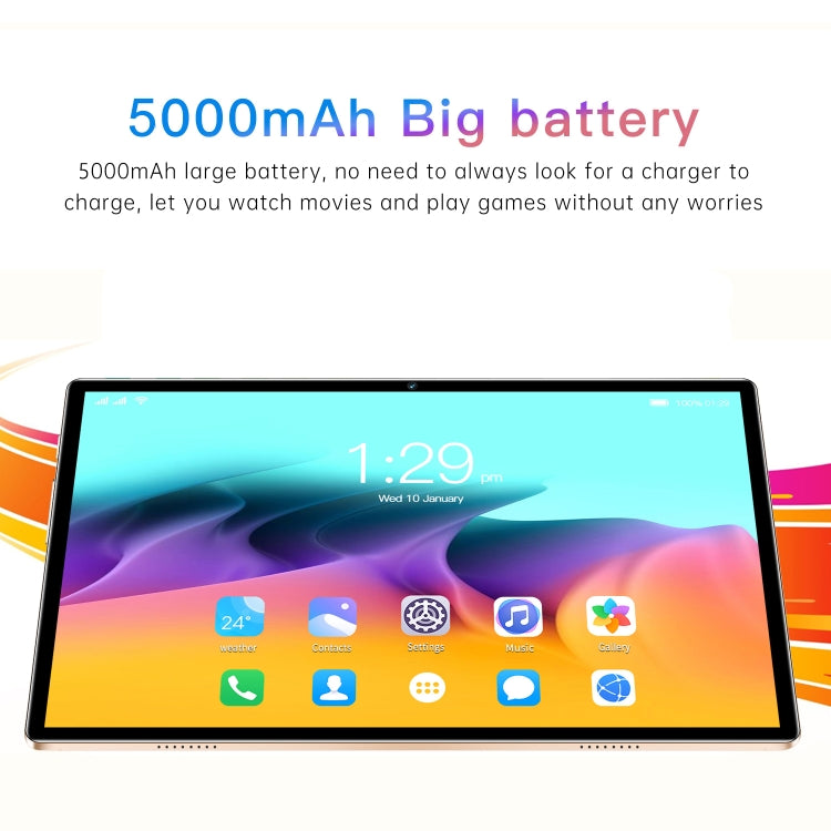 X12 4G LTE Tablet PC, 10.1 inch, 4GB+32GB, Android 8.1 MTK6750 Octa Core, Support Dual SIM, WiFi, Bluetooth, GPS(Gold) - 10.1 inch by PMC Jewellery | Online Shopping South Africa | PMC Jewellery