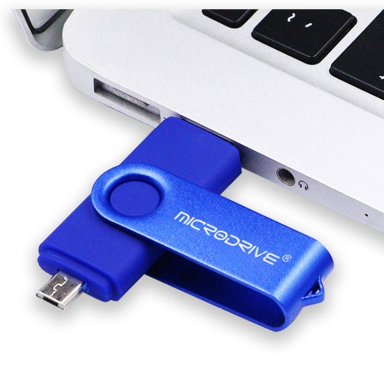 MicroDrive 8GB USB 2.0 Phone and Computer Dual-use Rotary OTG Metal U Disk (Black) - USB Flash Drives by MicroDrive | Online Shopping South Africa | PMC TechLife | Buy Now Pay Later Mobicred