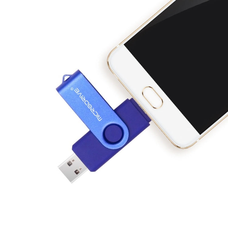 MicroDrive 8GB USB 2.0 Phone and Computer Dual-use Rotary OTG Metal U Disk (Black) - USB Flash Drives by MicroDrive | Online Shopping South Africa | PMC TechLife | Buy Now Pay Later Mobicred
