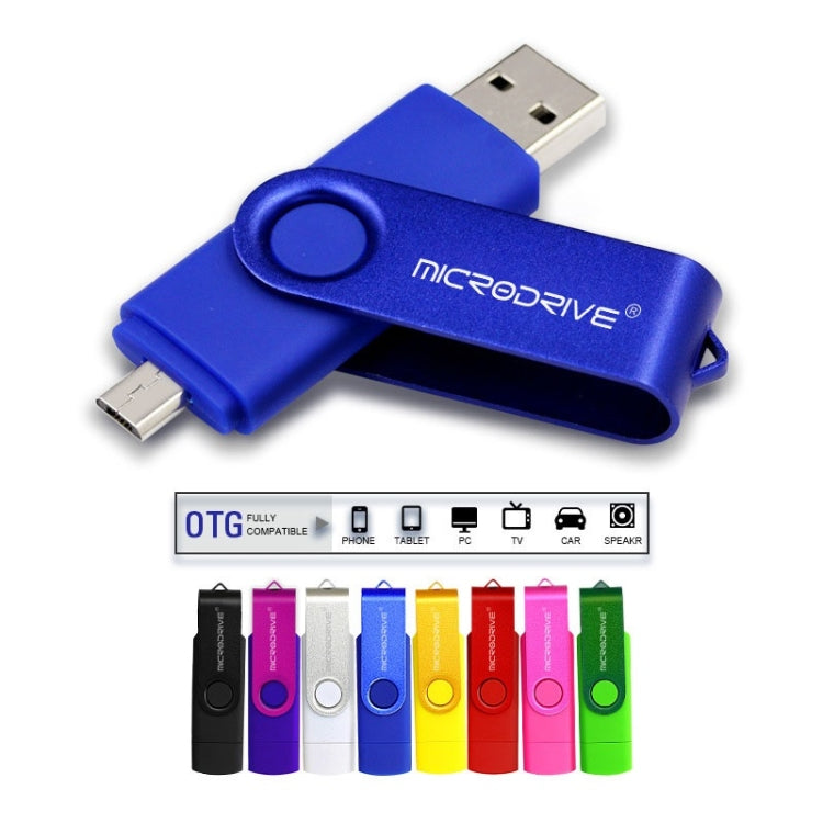 MicroDrive 8GB USB 2.0 Phone and Computer Dual-use Rotary OTG Metal U Disk (Black) - USB Flash Drives by MicroDrive | Online Shopping South Africa | PMC TechLife | Buy Now Pay Later Mobicred