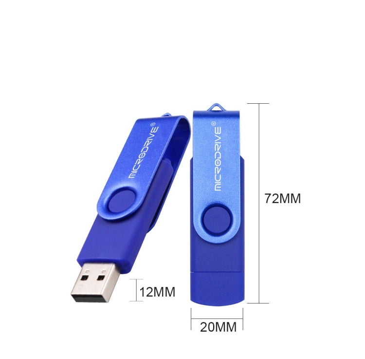 MicroDrive 8GB USB 2.0 Phone and Computer Dual-use Rotary OTG Metal U Disk (Black) - USB Flash Drives by MicroDrive | Online Shopping South Africa | PMC TechLife | Buy Now Pay Later Mobicred