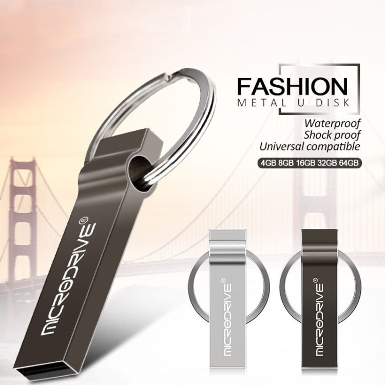 MicroDrive 8GB USB 2.0 Metal Keychain U Disk (Black) - USB Flash Drives by MicroDrive | Online Shopping South Africa | PMC TechLife