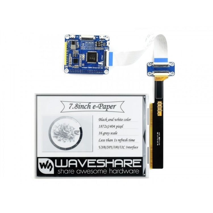 Waveshare 7.8 inch 1872x 1404 E-Ink Display HAT for Raspberry Pi - Modules Expansions Accessories by Waveshare | Online Shopping South Africa | PMC Jewellery